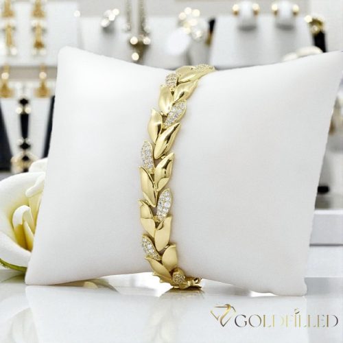 Antiallergene pozlačen zapestnica „Goldfilled“, dolžina 17cm in širina 11 mm, barva 14K