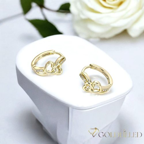 Goldfilled antialergijski uhani 17mm 14K barva