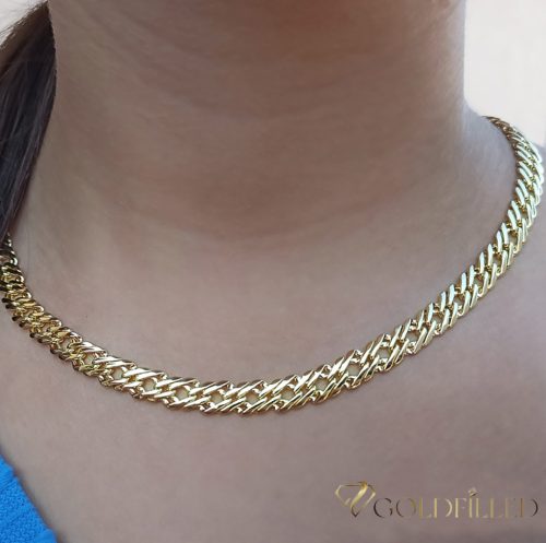 Goldfilled Antialergijski Luksuzni Ogrlica 45cm Dolga in 7mm Široka Barva 14K