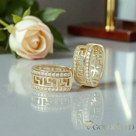 Goldfilled antialergijski uhani 19 mm 14K barva