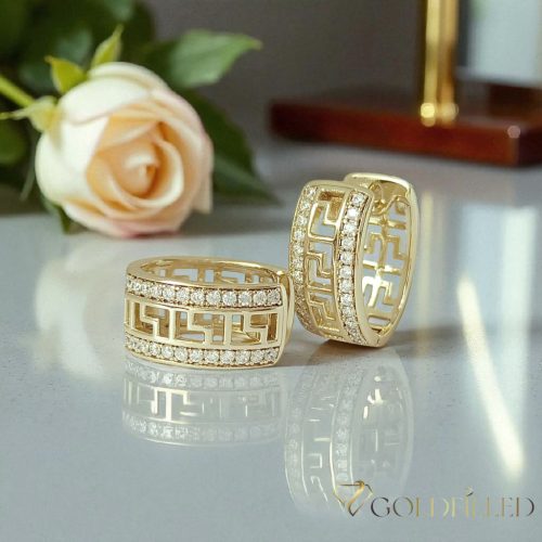 Goldfilled antialergijski uhani 19 mm 14K barva