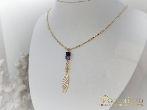 Antiallergijska vergoldena ogrlica „Goldfilled“, dolžina 45 cm in širina 1 mm, barva 14K