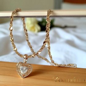   Antiallergijska Goldfilled ogrlica 50cm/3,5mm + obesek, barva 18K