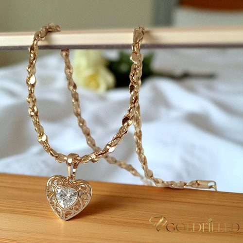 Antiallergijska Goldfilled ogrlica 50cm/3,5mm + obesek, barva 18K