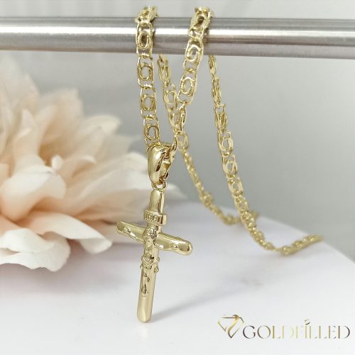 Antiallergijska Goldfilled ogrlica 50cm/3mm + obesek, barva 14K