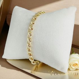   Antiallergene pozlačen zapestnica „Goldfilled“, dolžina 19 cm in širina 7 mm, barva 14K