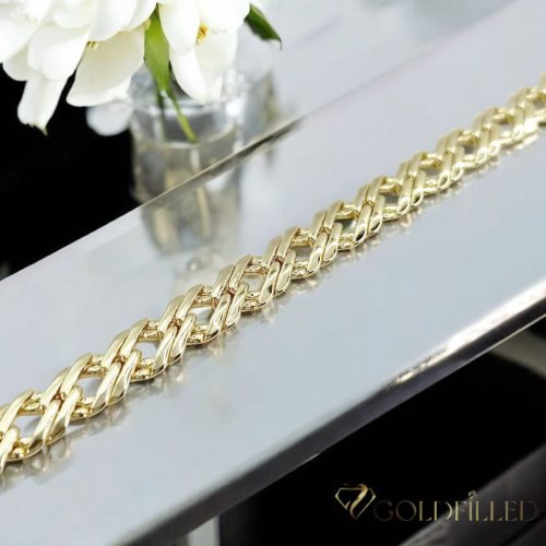 Antiallergene pozlačen zapestnica „Goldfilled“, dolžina 19 cm in širina 8 mm, barva 14K