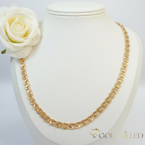 Antiallergene pozlačena ogrlica „Goldfilled“, dolžina 55 cm in širina 7 mm, barva 18K