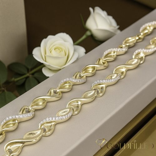 Ekskluzivna antiallergene pozlačena ogrlica „Goldfilled“,  več velikostih debelina 6 mm, barva 14K