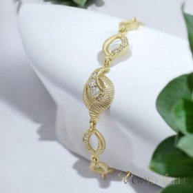   Antiallergene pozlačen zapestnica „Goldfilled“, dolžina 18 cm in širina 6-9 mm, barva 14K