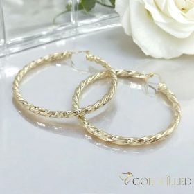 Goldfilled Antialergijske Obročaste uhani 60mm 14K barva