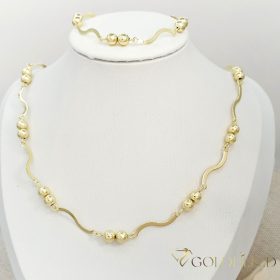   Antiallergene Goldfilled Ogrlica 45 cm/3-5mm + Zapestnica 19cm , barva 14K