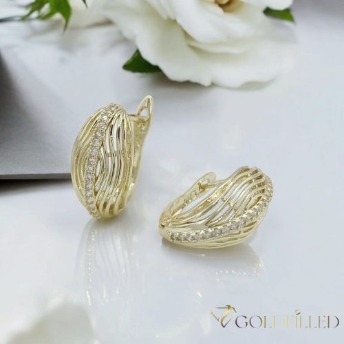 Goldfilled antialergijski uhani 19mm 14K barva