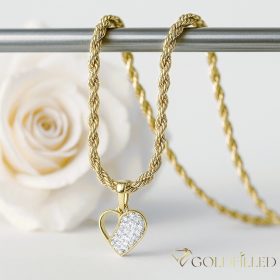   Antiallergijska Goldfilled ogrlica 45cm/3mm + obesek, barva 14K