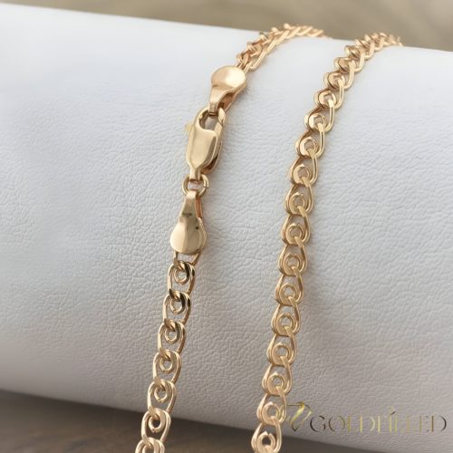 Antiallergijska vergoldena ogrlica „Goldfilled“, dolžina 50cm in širina 4 mm, barva 18K