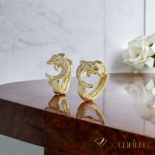 Goldfilled antialergijski uhani 16mm 14K barva