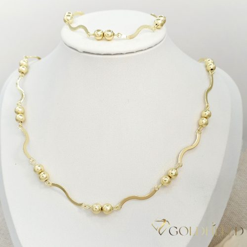 Antiallergene Goldfilled Ogrlica 50 cm/3-5mm + Zapestnica 19cm , barva 14K