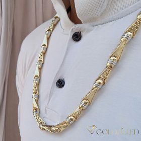   Goldfilled Antialergijski Luksuzni Barakka Ogrlica 70cm Dolga in 11mm Široka (130g) Barva 14K Multikolor