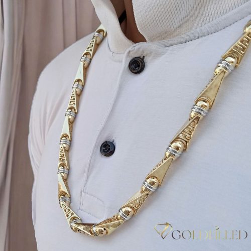 Goldfilled Antialergijski Luksuzni Barakka Ogrlica 70cm Dolga in 11mm Široka (130g) Barva 14K Multikolor