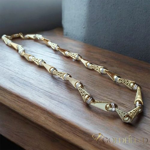 Goldfilled Antialergijski Luksuzni Barakka Ogrlica 70cm Dolga in 11mm Široka (130g) Barva 14K Multikolor