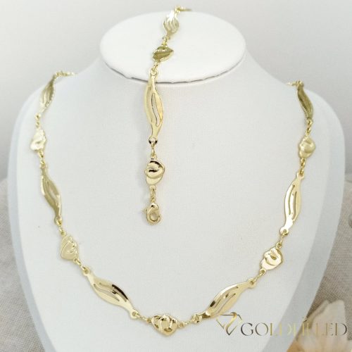 Antiallergene Goldfilled Ogrlica 50 cm/6-8mm + Zapestnica 19cm , barva 14K