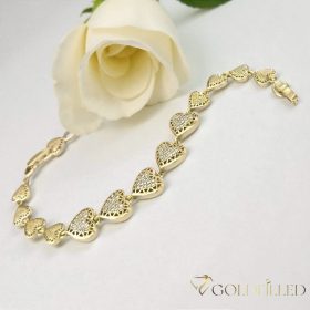   Antiallergene pozlačen zapestnica „Goldfilled“, dolžina 18,5cm in širina 8-12mm, barva 14K