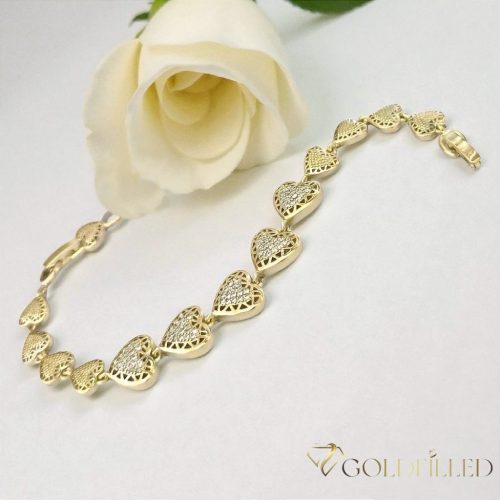 Antiallergene pozlačen zapestnica „Goldfilled“, dolžina 18,5cm in širina 8-12mm, barva 14K