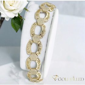   Antiallergene pozlačen zapestnica „Goldfilled“, dolžina 19 cm in širina 14 mm, barva 14K