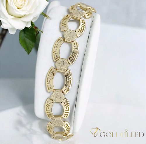 Antiallergene pozlačen zapestnica „Goldfilled“, dolžina 19 cm in širina 14 mm, barva 14K