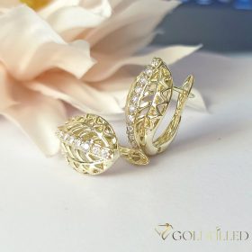 Goldfilled antialergijski uhani 20mm 14K barva