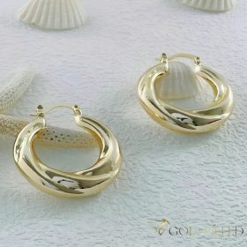   Goldfilled Antialergijske Zvite obročaste uhani 35mm 14K barva