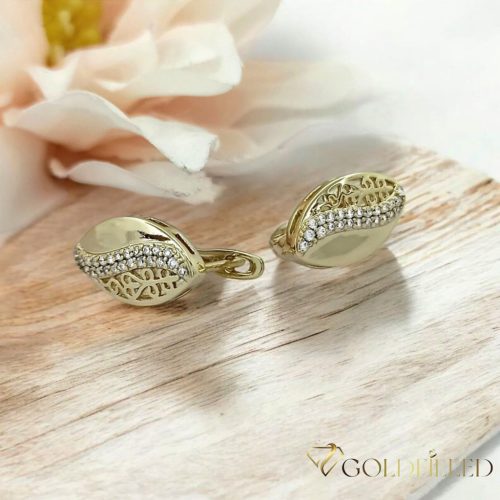 Goldfilled antialergijski uhani 17mm 14K barva