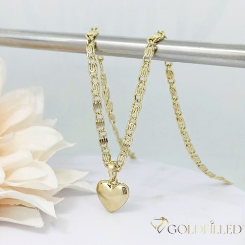 Antiallergijska Goldfilled ogrlica 55cm/3mm + obesek, barva 14K