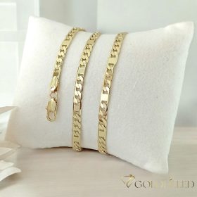   Antiallergene pozlačena "Figaro" ogrlica „Goldfilled“,  več velikostih debelina 4 mm , barva 14K