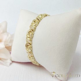   Antiallergene pozlačen zapestnica „Goldfilled“, dolžina 17cm in širina 9 mm, barva 14K