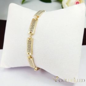   Antiallergene pozlačen zapestnica „Goldfilled“, dolžina 18,5 cm in širina 5,5 mm, barva 14K