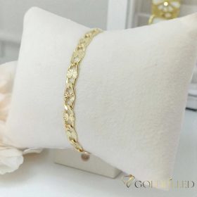  Antiallergene pozlačen zapestnica „Goldfilled“, dolžina 17 cm in širina 5,5 mm, barva 14K
