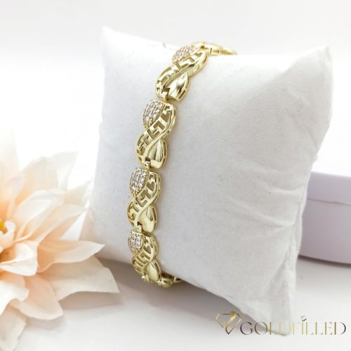 Antiallergene pozlačen zapestnica „Goldfilled“, dolžina 17cm in širina 10 mm, barva 14K