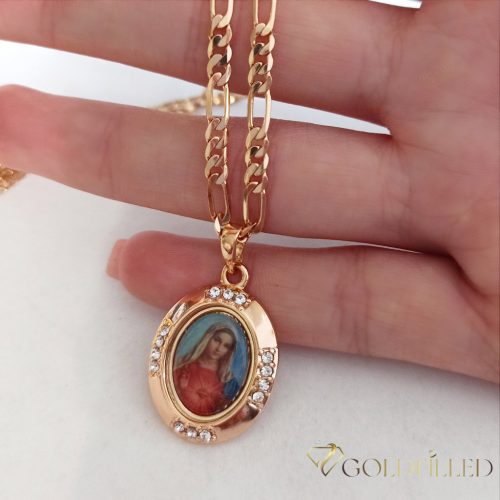 Antiallergijska Goldfilled ogrlica 50cm/3,5mm + obesek, barva 18K