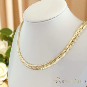   Goldfilled Antialergijski Luksuzni Ogrlica 50cm Dolga in 7mm Široka Barva 14K