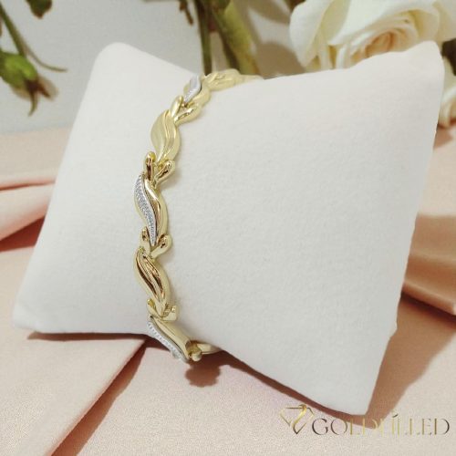 Antiallergene pozlačen zapestnica „Goldfilled“, dolžina 18,5 cm in širina 7 mm, barva 14K