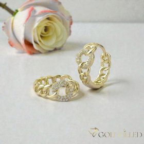 Goldfilled antialergijski uhani 16mm 14K barva