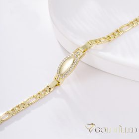   Antiallergene pozlačen zapestnica „Goldfilled“, dolžina 18 cm in širina 4-8 mm, barva 14K