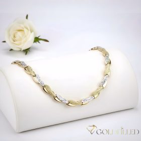   Ekskluzivna antiallergene pozlačena ogrlica „Goldfilled“,  več velikostih debelina 7 mm, barva 14K Multicolor 