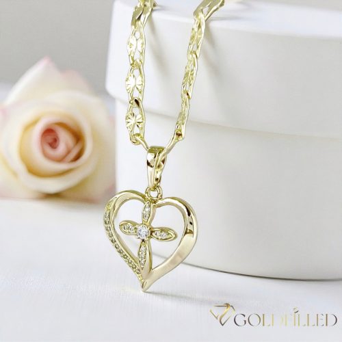 Antiallergijska Goldfilled ogrlica 50cm/4mm + obesek, barva 14K