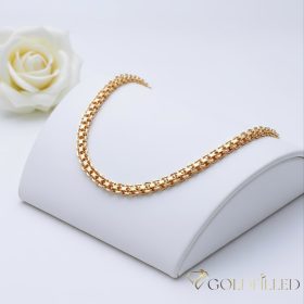   Antiallergene pozlačena "Bismarck" ogrlica „Goldfilled“, dolžina 50 cm in širina 47 mm, barva 18K