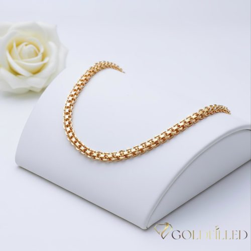 Antiallergene pozlačena "Bismarck" ogrlica „Goldfilled“, dolžina 50 cm in širina 47 mm, barva 18K