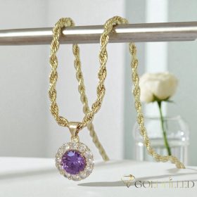   Antiallergijska Goldfilled ogrlica 50cm/3mm + obesek, barva 14K