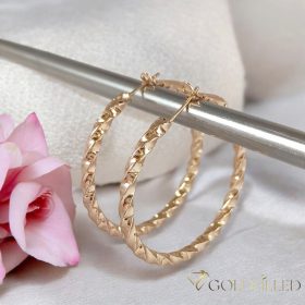 Goldfilled Antialergijske Obročaste uhani 40mm 18K barva