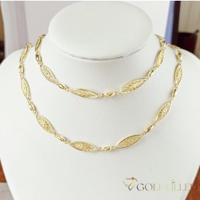   Antiallergene Goldfilled ogrlica 45 cm/3-7mm  + zapestnica 19 cm, barva 14K